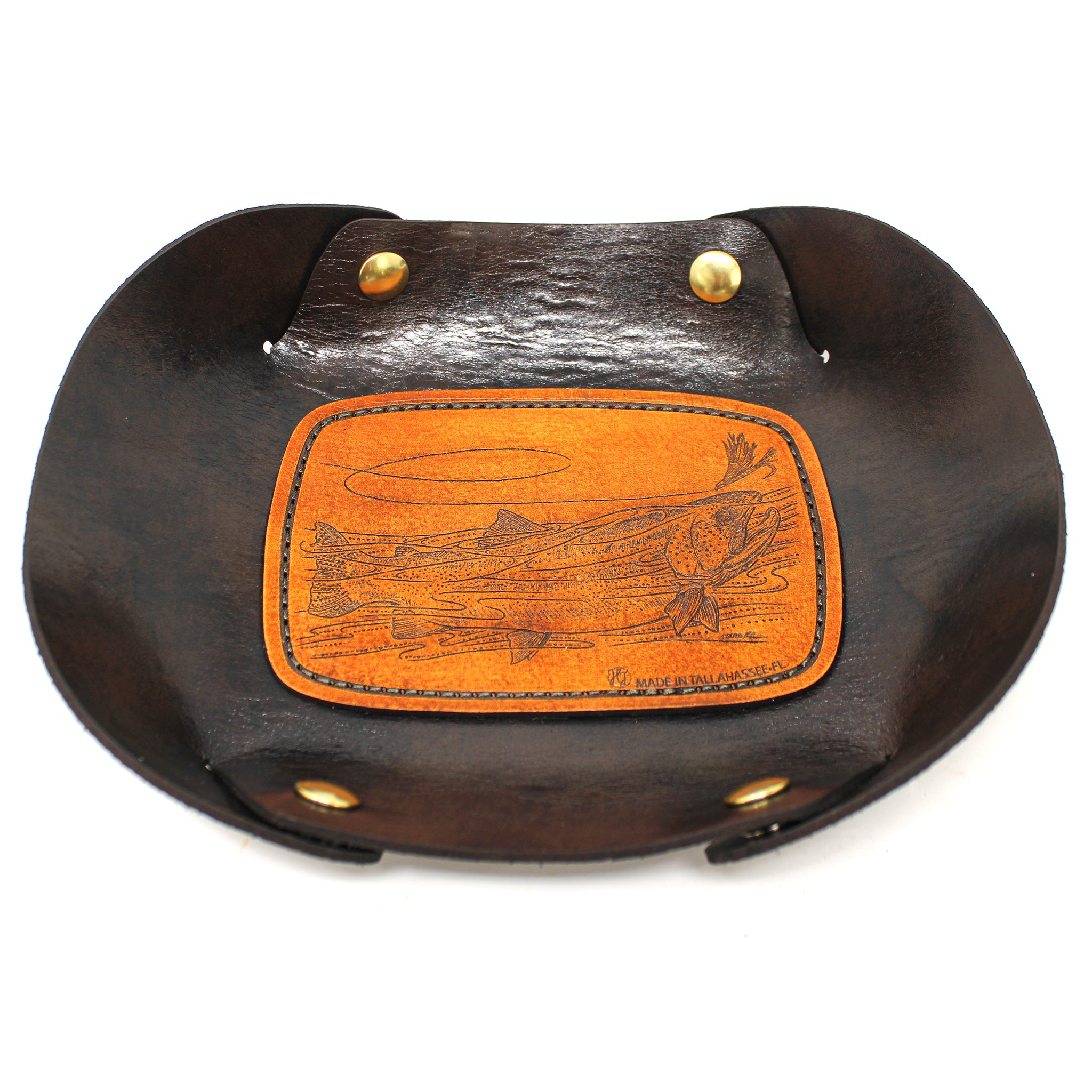 Leather Valet Tray - Rainbow Trout