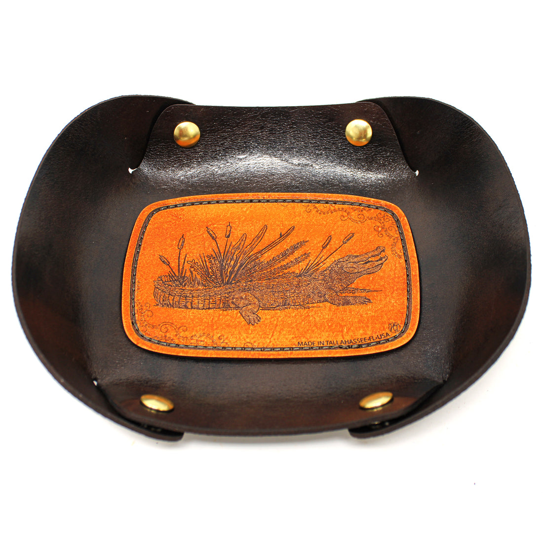 Leather Valet Tray - Gator