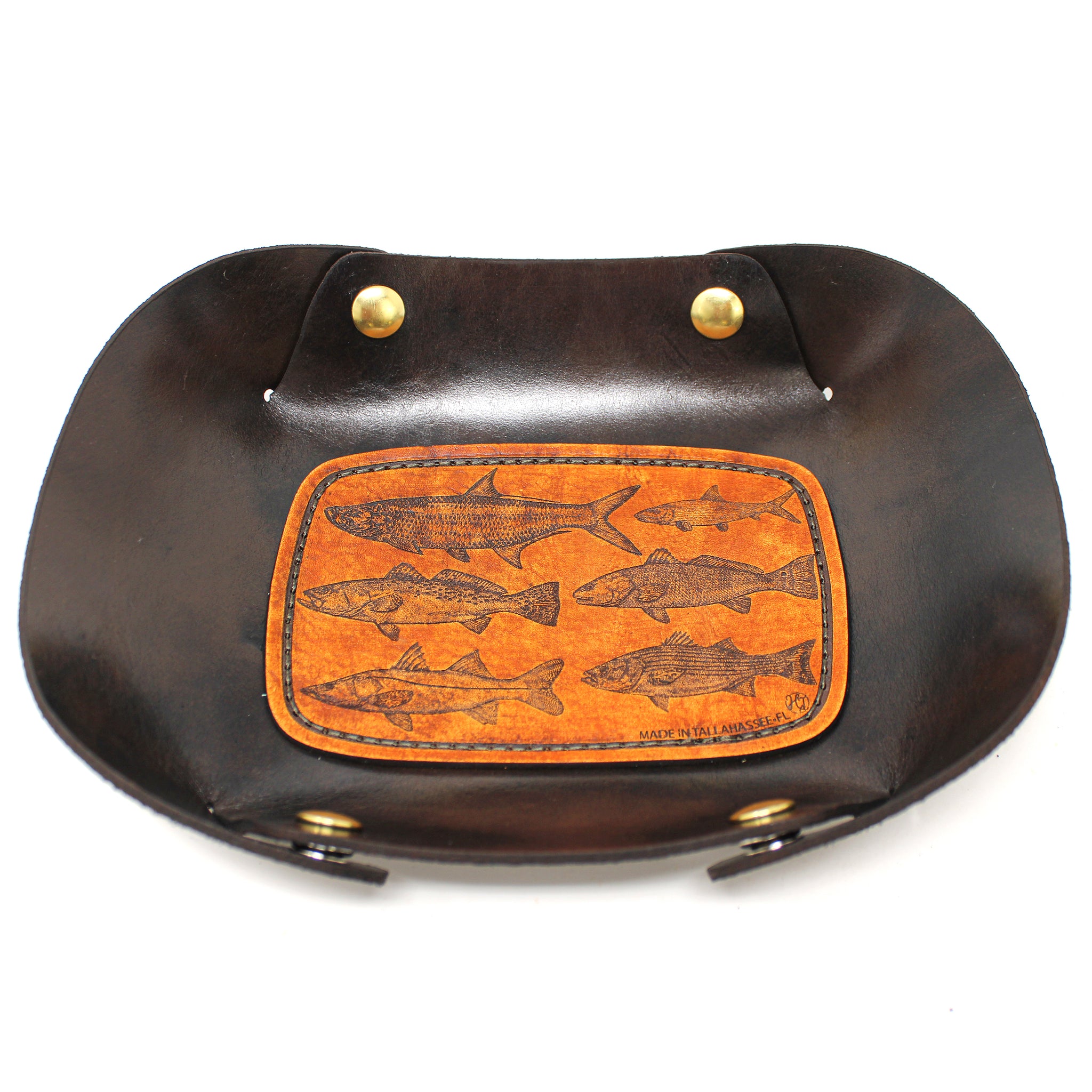 Leather Valet Tray - Inshore Slam