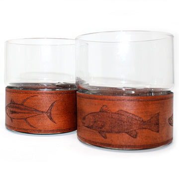 Newton Rocks Glass Leather Wrap - Rope-A-Dope Fish Set