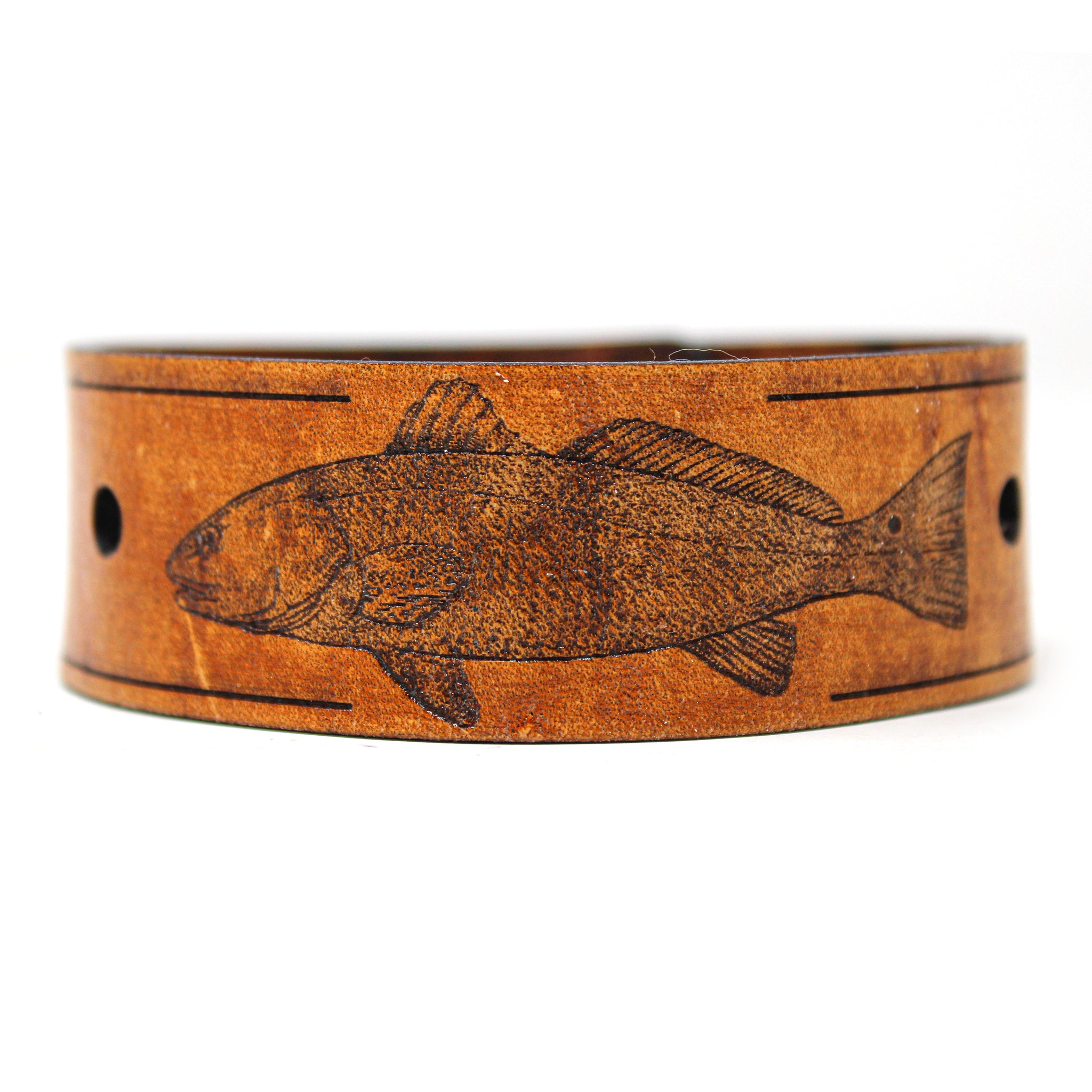 Men's Leather Wristband - The Redfish
