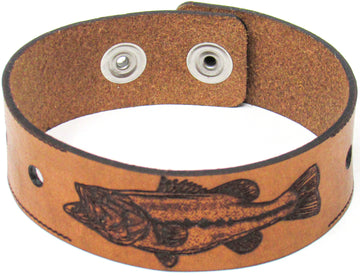 Men's Leather Wristband - The Largemouth Bass