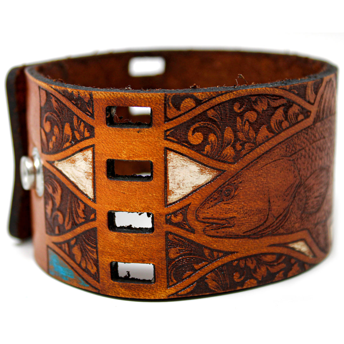 Men's Leather Wristband - Redfish Fancy Pants