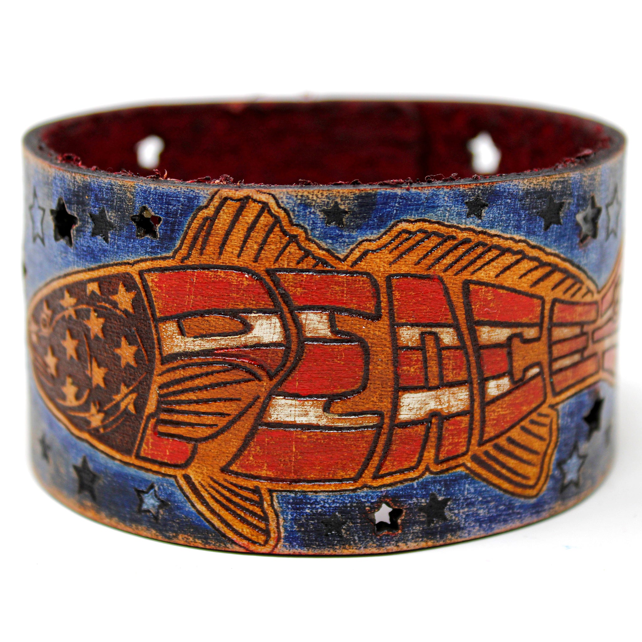 Pulsera de cuero para hombre - Redfish Peace