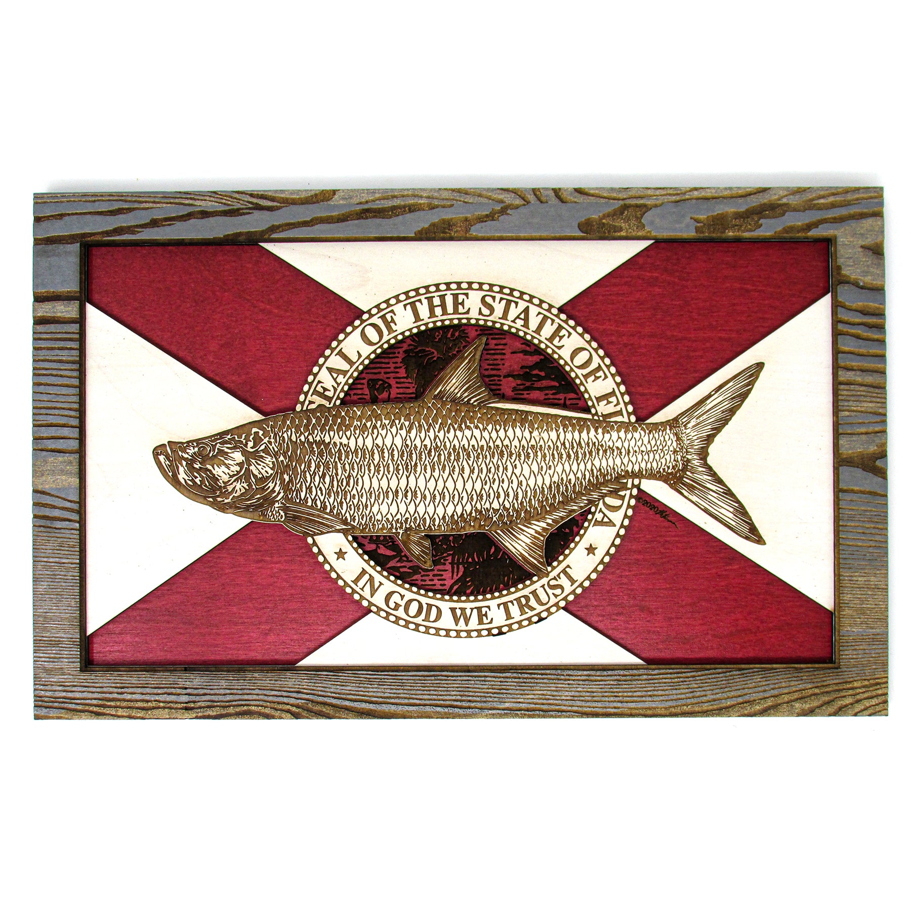 Wall Art - Tarpon Florida Flag 3D Wood Art
