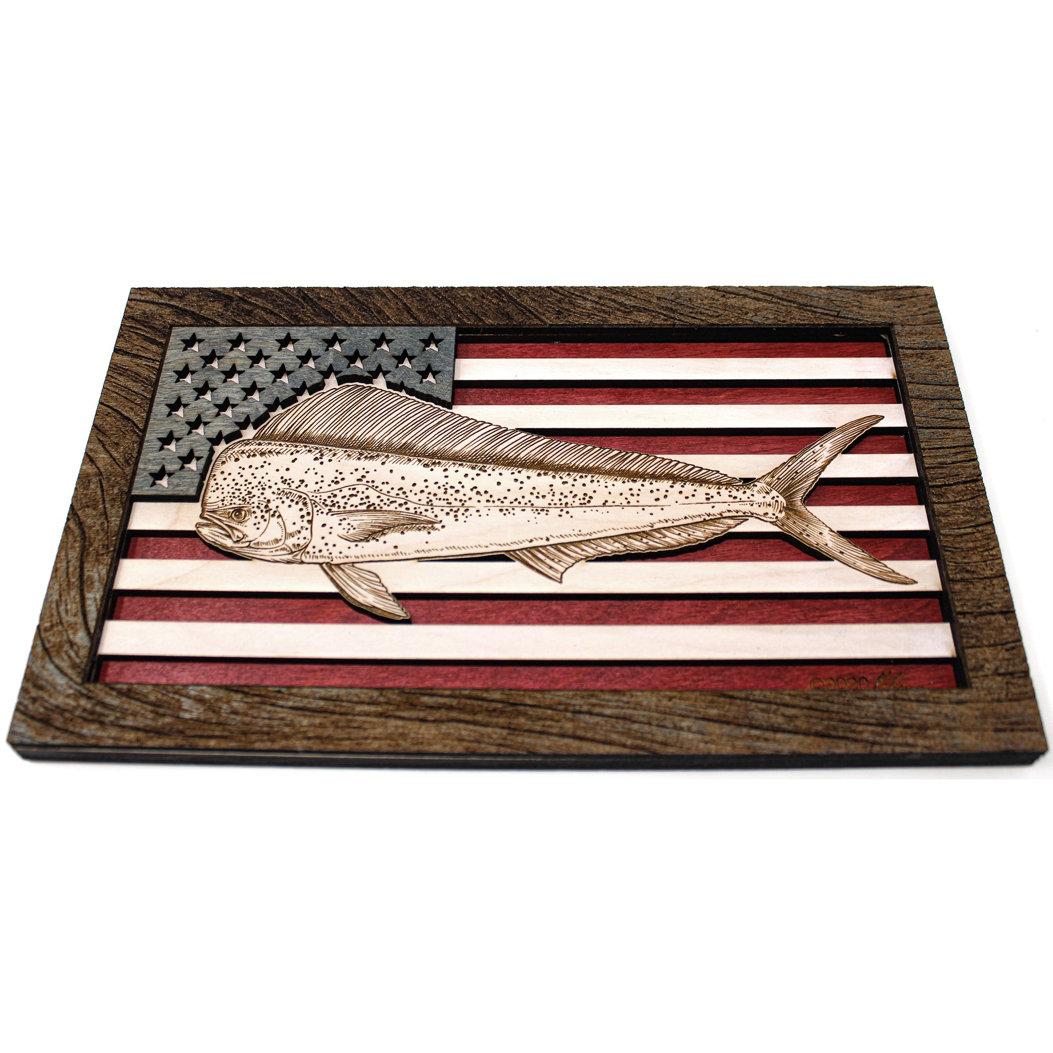 Wall Art - Mahi American Flag 3D Wood Art