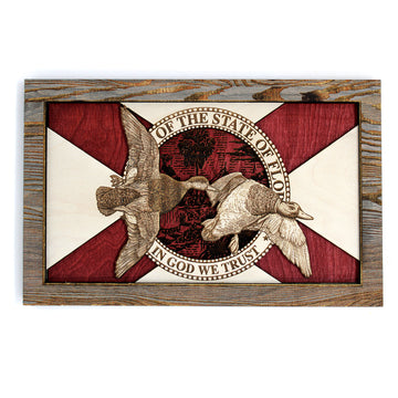 Wall Art - Mallards Florida Flag 3D Wood Art