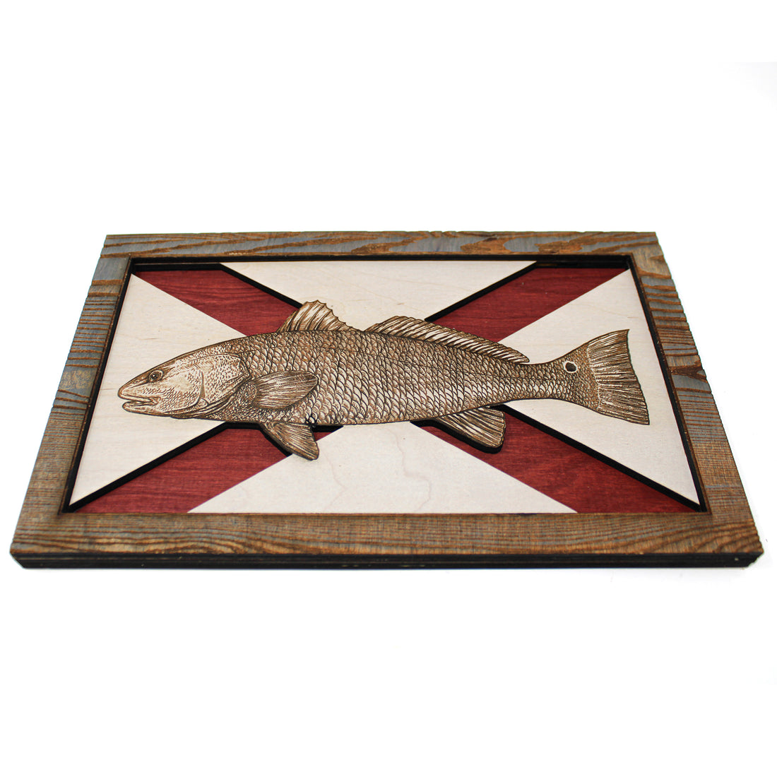 Wall Art - Redfish Alabama Flag 3D Wood Art