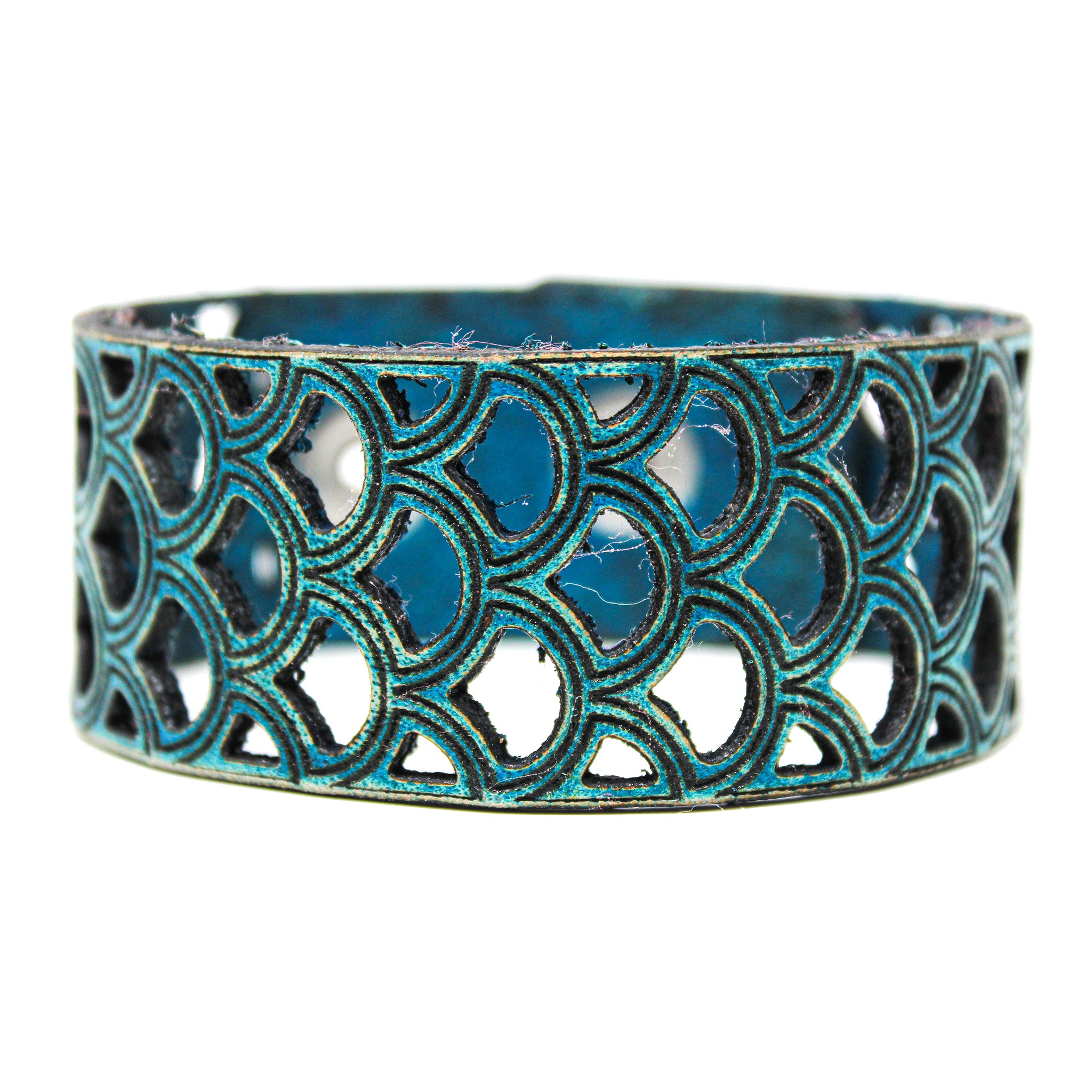 Women's Leather Bracelet - Mermaid Scales Cut