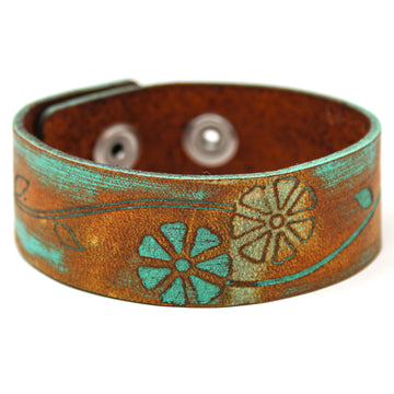 Women's Leather Bracelet - Flower Shade