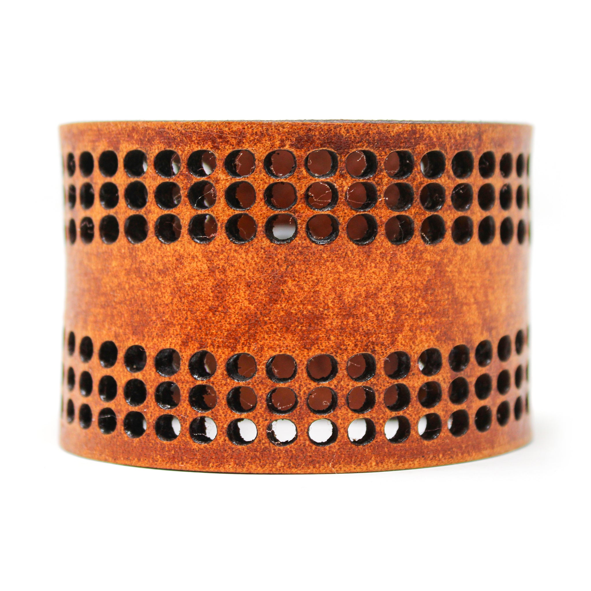 Women's Leather Cuff - Arched Rings