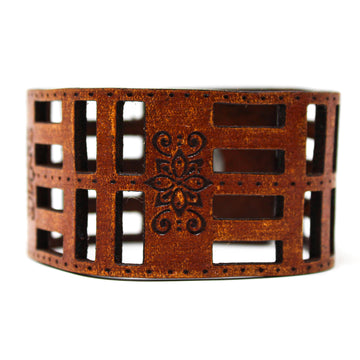 Women's Leather Cuff - Flora Foura Cut Cuff