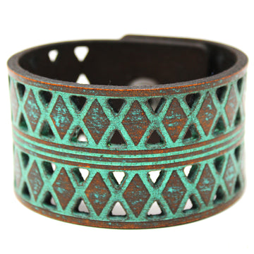 Women's Leather Cuff - Crisscross Cuff