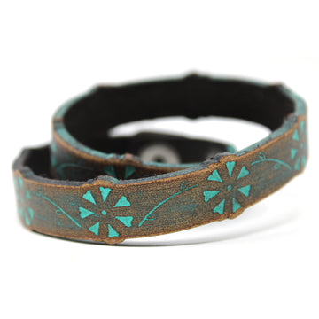 Women's Leather Wrap - Flower Chain