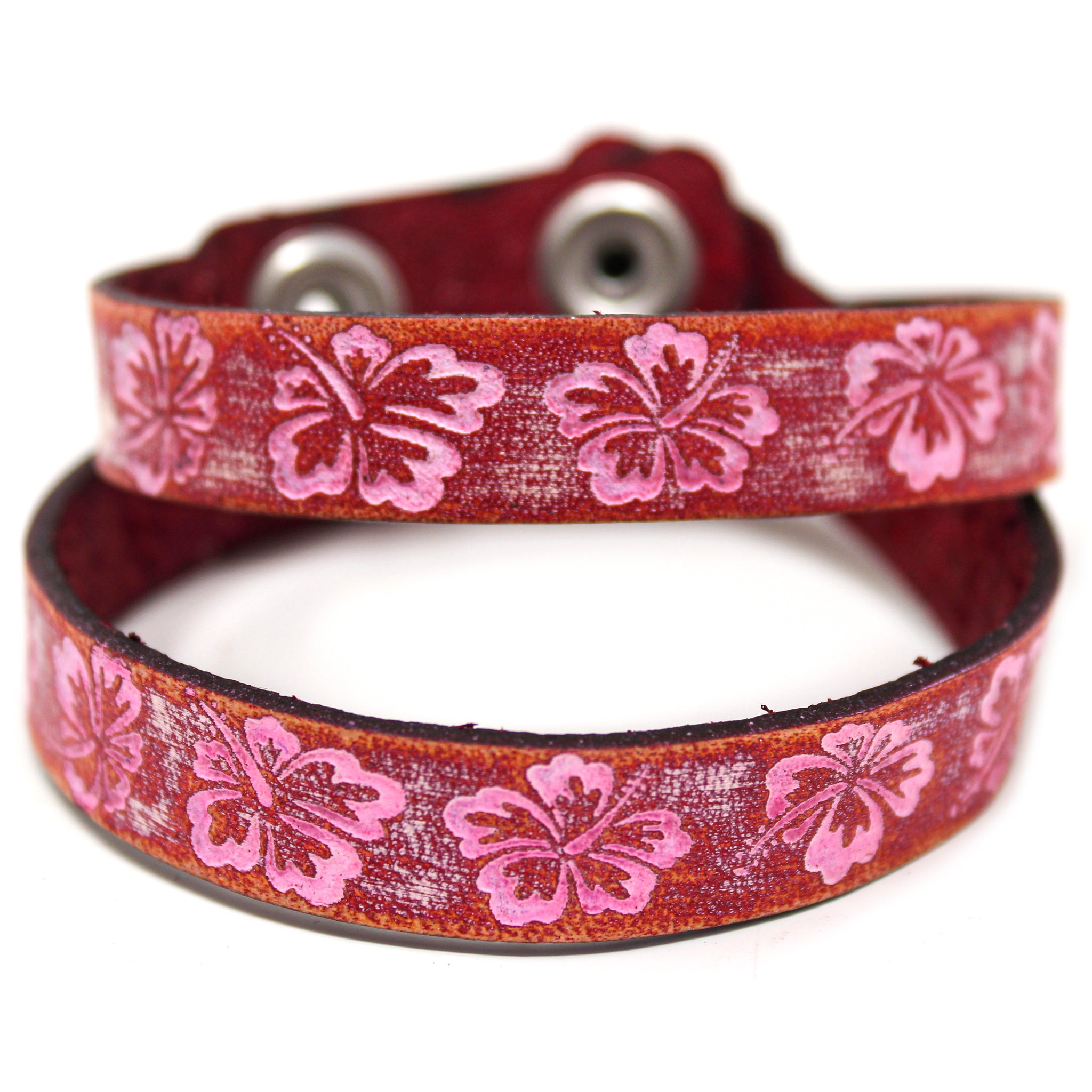 Women's Leather Wrap - Hibiscus Wrap