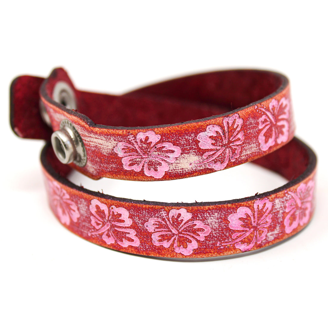 Women's Leather Wrap - Hibiscus Wrap