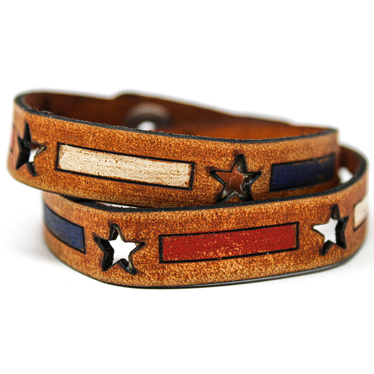 Women's Leather Wrap - Stars and Bars
